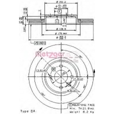 25047 METZGER Тормозной диск