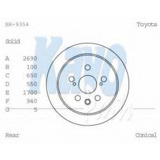 BR-9354 KAVO PARTS Тормозной диск