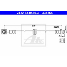 24.5173-0570.3 ATE Тормозной шланг