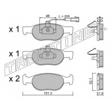 081.0 TRUSTING Комплект тормозных колодок, дисковый тормоз