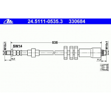 24.5111-0535.3 ATE Тормозной шланг