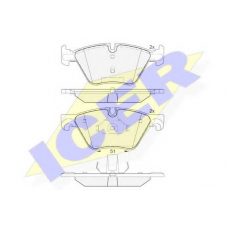 182002 ICER Комплект тормозных колодок, дисковый тормоз