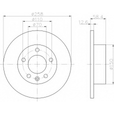 8DD 355 101-411 HELLA Тормозной диск