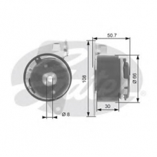T43045 GATES Натяжной ролик, ремень грм