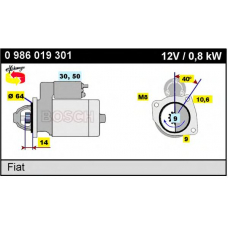 0 986 019 301 BOSCH Стартер