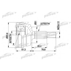 PCV1004 PATRON Шарнирный комплект, приводной вал