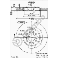09.7010.20 BREMBO Тормозной диск