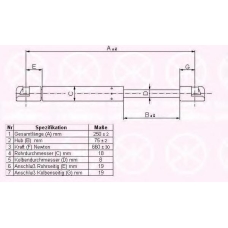 25552800 KLOKKERHOLM Газовая пружина, капот