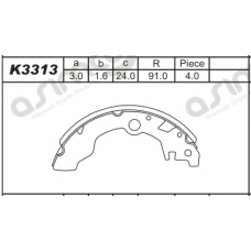K3313 ASIMCO Комплект тормозных колодок