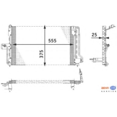 8FC 351 036-021 HELLA Конденсатор, кондиционер