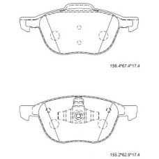 KD3726 ASIMCO Комплект тормозных колодок, дисковый тормоз