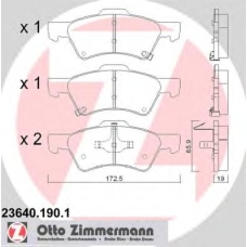 23640.190.1 ZIMMERMANN Комплект тормозных колодок, дисковый тормоз