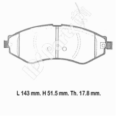IBD-1W10 IPS Parts Комплект тормозных колодок, дисковый тормоз