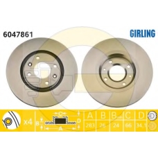 6047861 GIRLING Тормозной диск