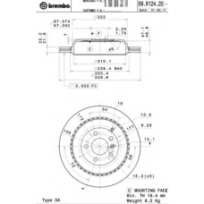 09.R124.21 BREMBO Тормозной диск