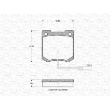 363702160876 MAGNETI MARELLI Комплект тормозных колодок, дисковый тормоз