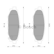 0 986 AB2 263 BOSCH Комплект тормозных колодок, дисковый тормоз