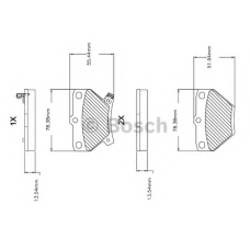 F 03B 150 074 BOSCH Комплект тормозных колодок, дисковый тормоз