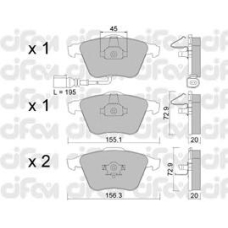 822-549-2 CIFAM Комплект тормозных колодок, дисковый тормоз