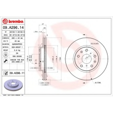 09.A296.14 BREMBO Тормозной диск
